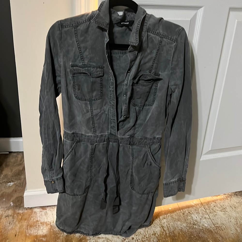 Express brand gray denim dress size small